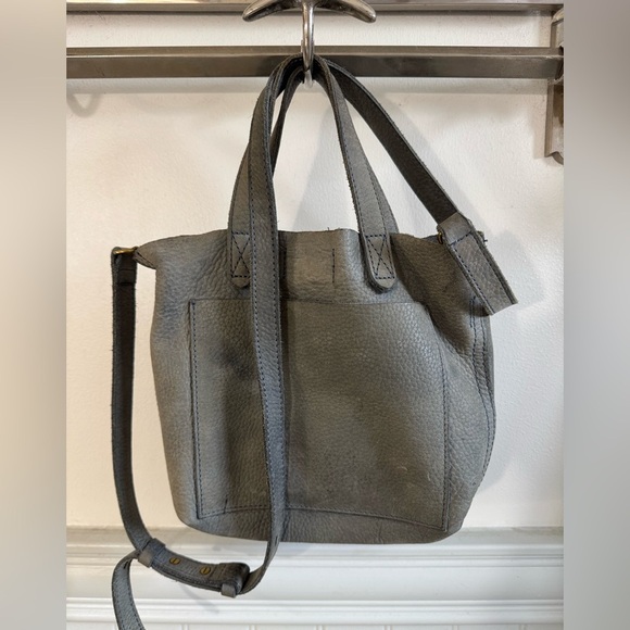 Madewell Handbags - MADEWELL Small Transport Tote Crossbody Gray Leather O/S